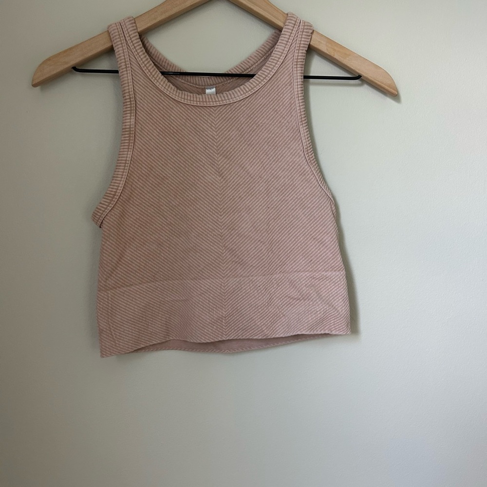 Nikibiki Pink Ribbed Crop Tank Top set